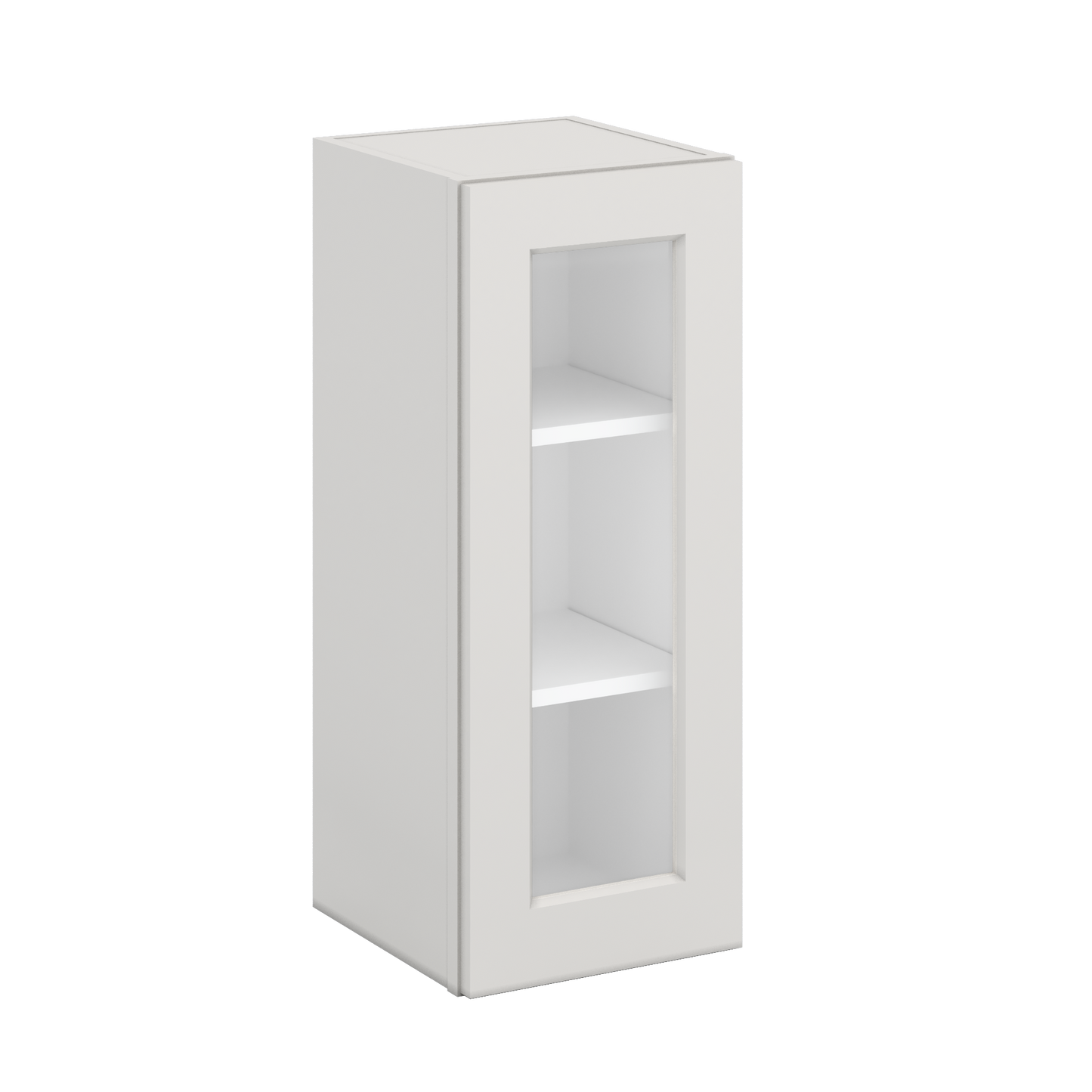 30" Tall 2WS White Shaker 1-1/4" Overlay  Glass Ready Wall Cabinet - Single Door 9", 12", 15", 18", 21" WIde
