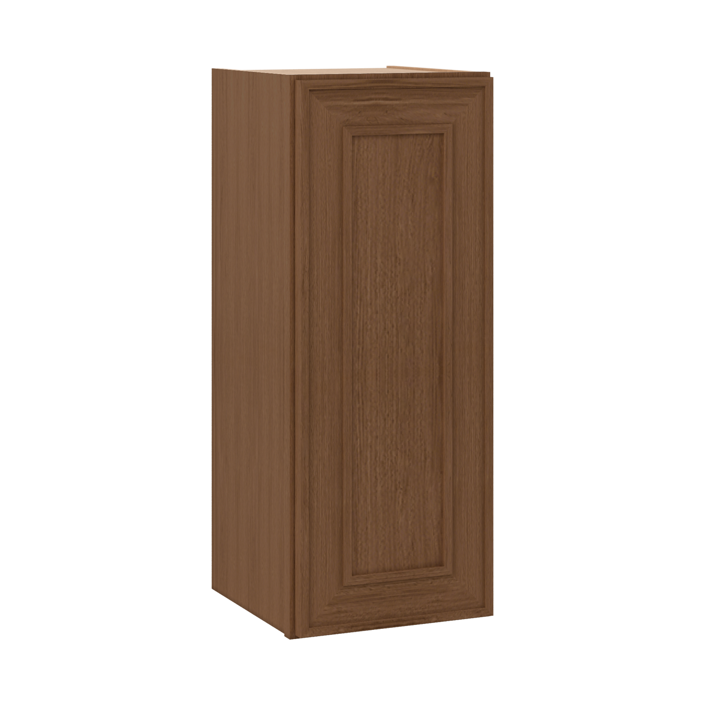 30" Tall Single Door 9", 12", 15", 18" & 21" Wall Cabinet Elegant Craftsman Mocha Shaker 1-1/4" Overlay Shaker