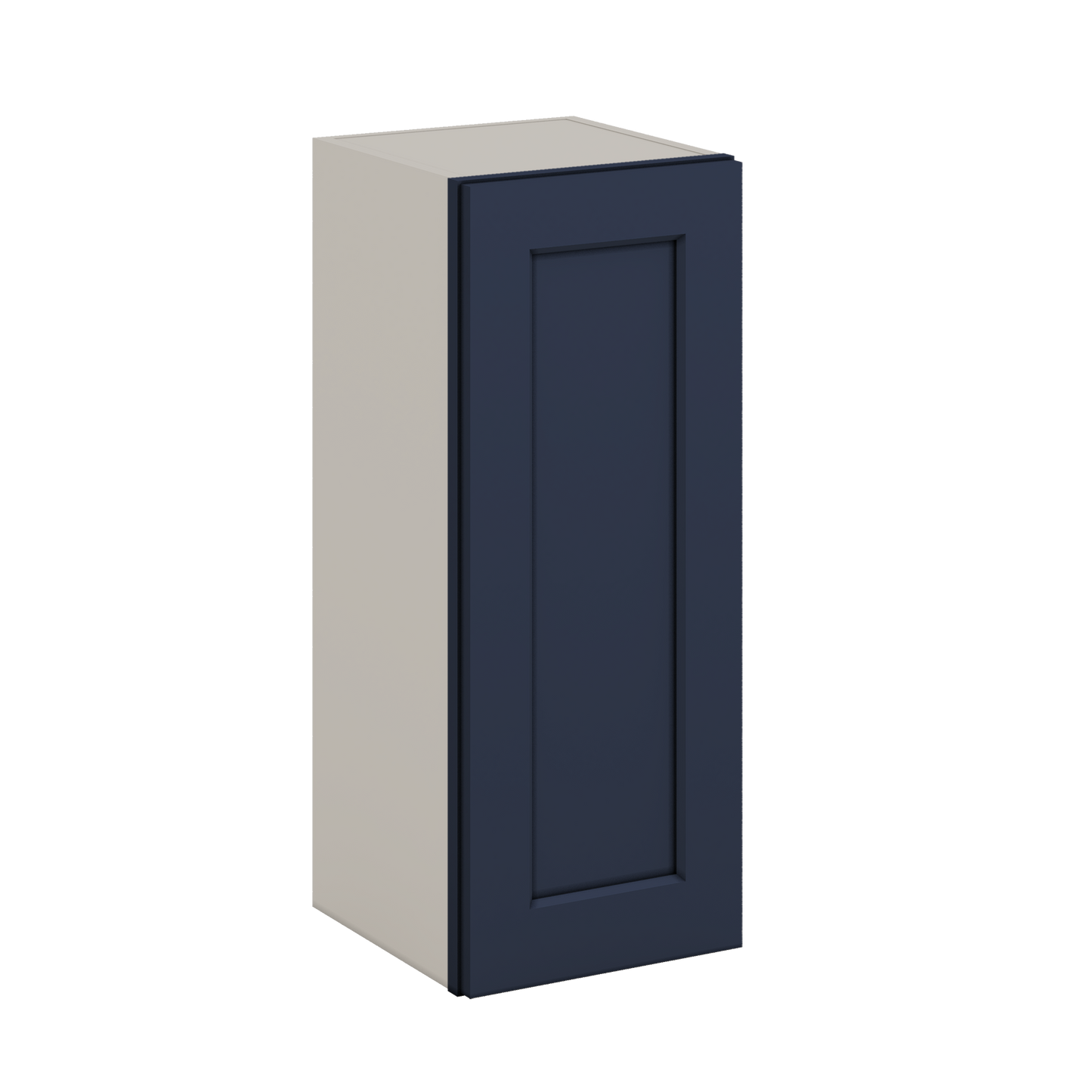 30" Tall NB29- Naval Blue Shaker 1-1/4" Overlay Wall Cabinet - Single Door 9", 12", 15", 18", 21" WIde