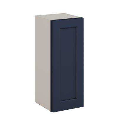 30" Tall NB29- Naval Blue Shaker 1-1/4" Overlay Wall Cabinet - Single Door 9", 12", 15", 18", 21" WIde