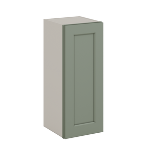 30" Tall Green Shaker 1-1/4" Overlay Wall Cabinet - Single Door 9", 12", 15", 18", 21" WIde
