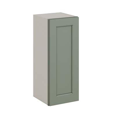30" Tall Green Shaker 1-1/4" Overlay Wall Cabinet - Single Door 9", 12", 15", 18", 21" WIde