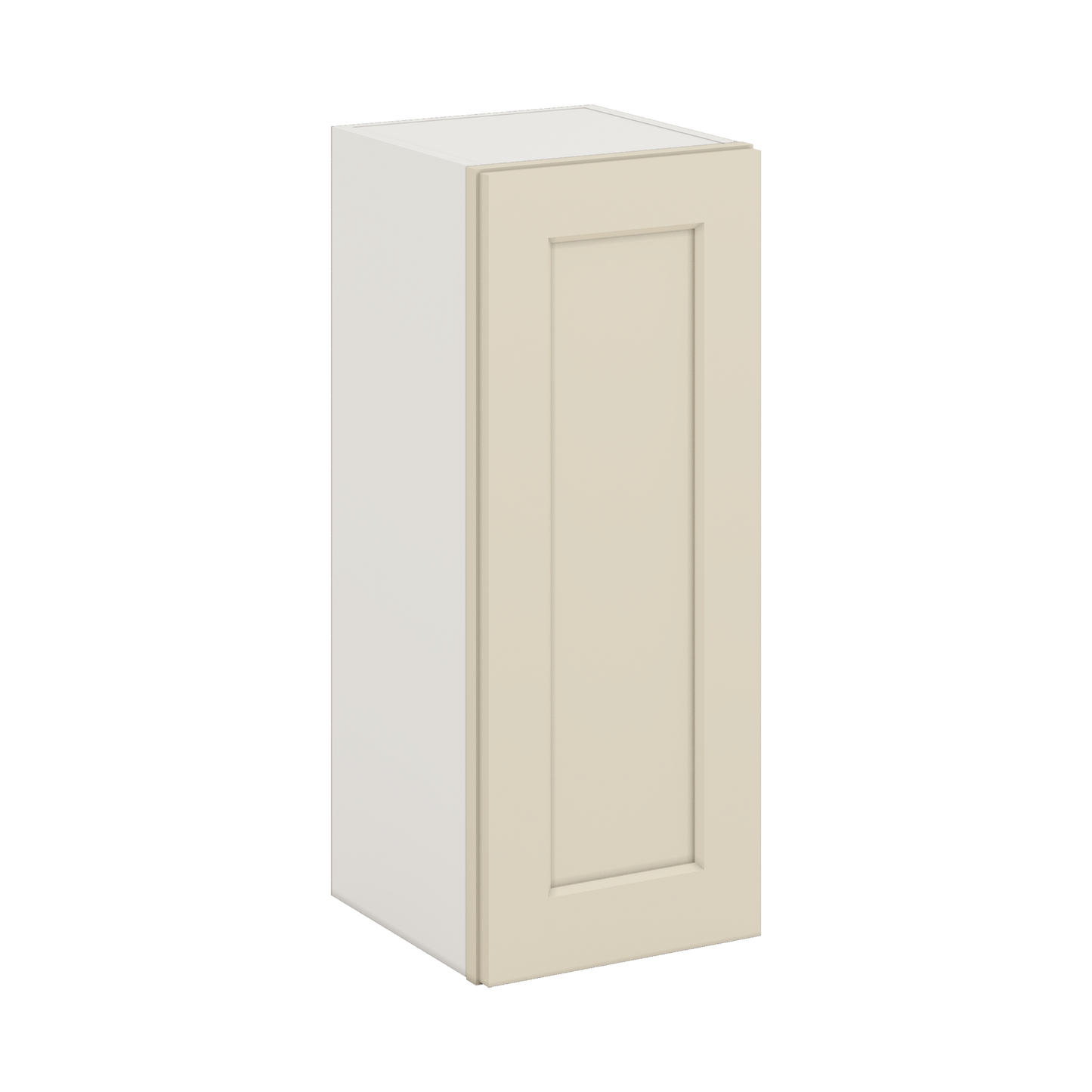 30" Tall Manhattan Cream Shaker 1-1/4" Overlay Wall Cabinet - Single Door 9", 12", 15", 18", 21" WIde