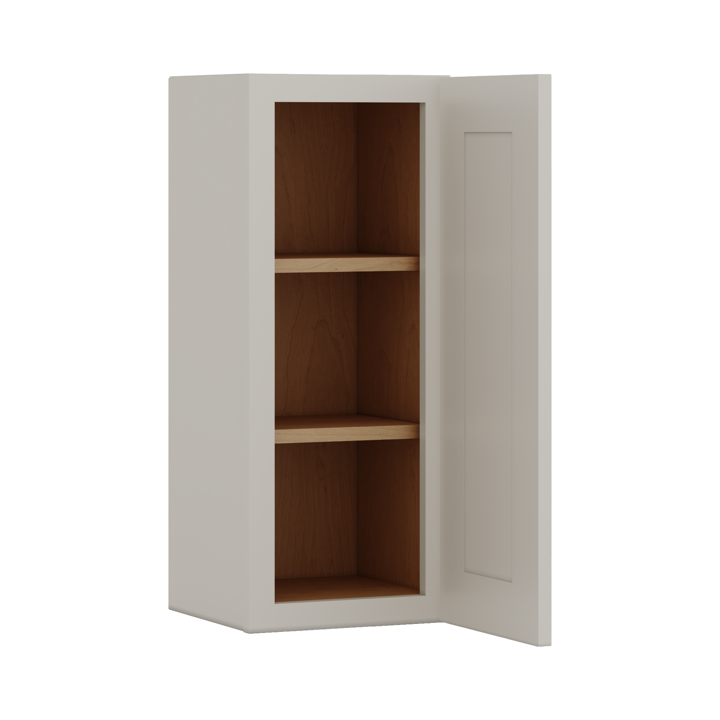 30" Tall 27LGDS Laguna Gray Double Shaker Wall Cabinet - Single Door 9", 12", 15", 18", 21" WIde