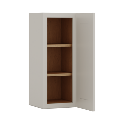 30" Tall 27LGDS Laguna Gray Double Shaker Wall Cabinet - Single Door 9", 12", 15", 18", 21" WIde