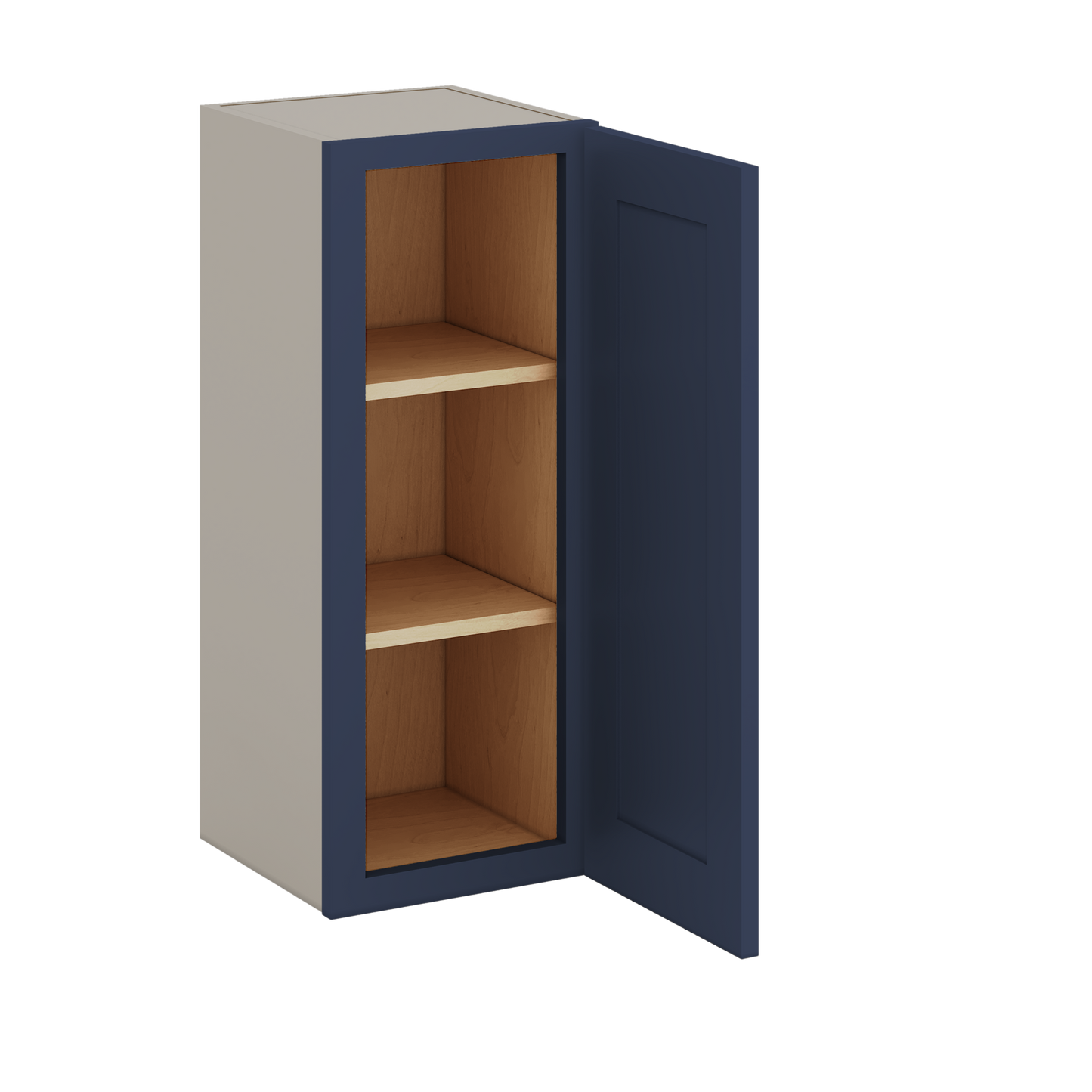 30" Tall NB29- Naval Blue Shaker 1-1/4" Overlay Wall Cabinet - Single Door 9", 12", 15", 18", 21" WIde