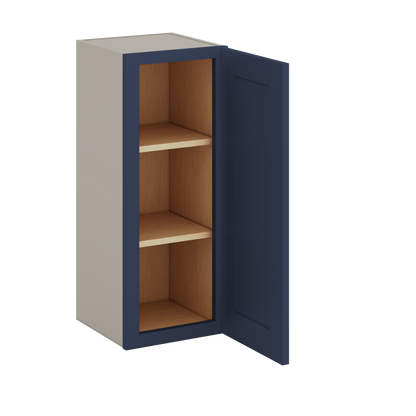 30" Tall NB29- Naval Blue Shaker 1-1/4" Overlay Wall Cabinet - Single Door 9", 12", 15", 18", 21" WIde