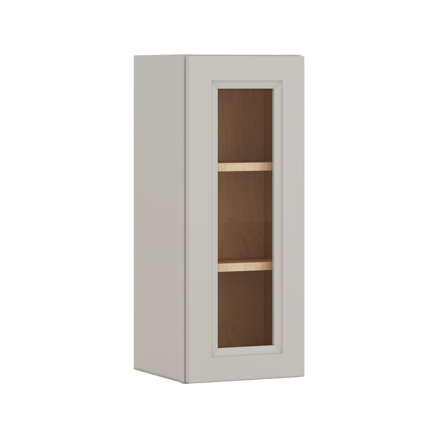 30" Tall 27LGDS Laguna Gray Double Shaker Glass Ready Wall Cabinet - Single Door 9", 12", 15", 18", 21" WIde
