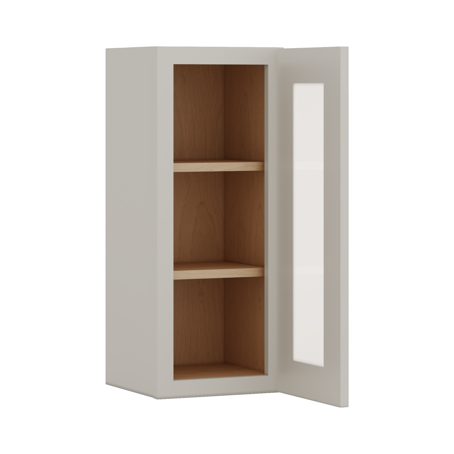 30" Tall 27LGDS Laguna Gray Double Shaker Glass Ready Wall Cabinet - Single Door 9", 12", 15", 18", 21" WIde