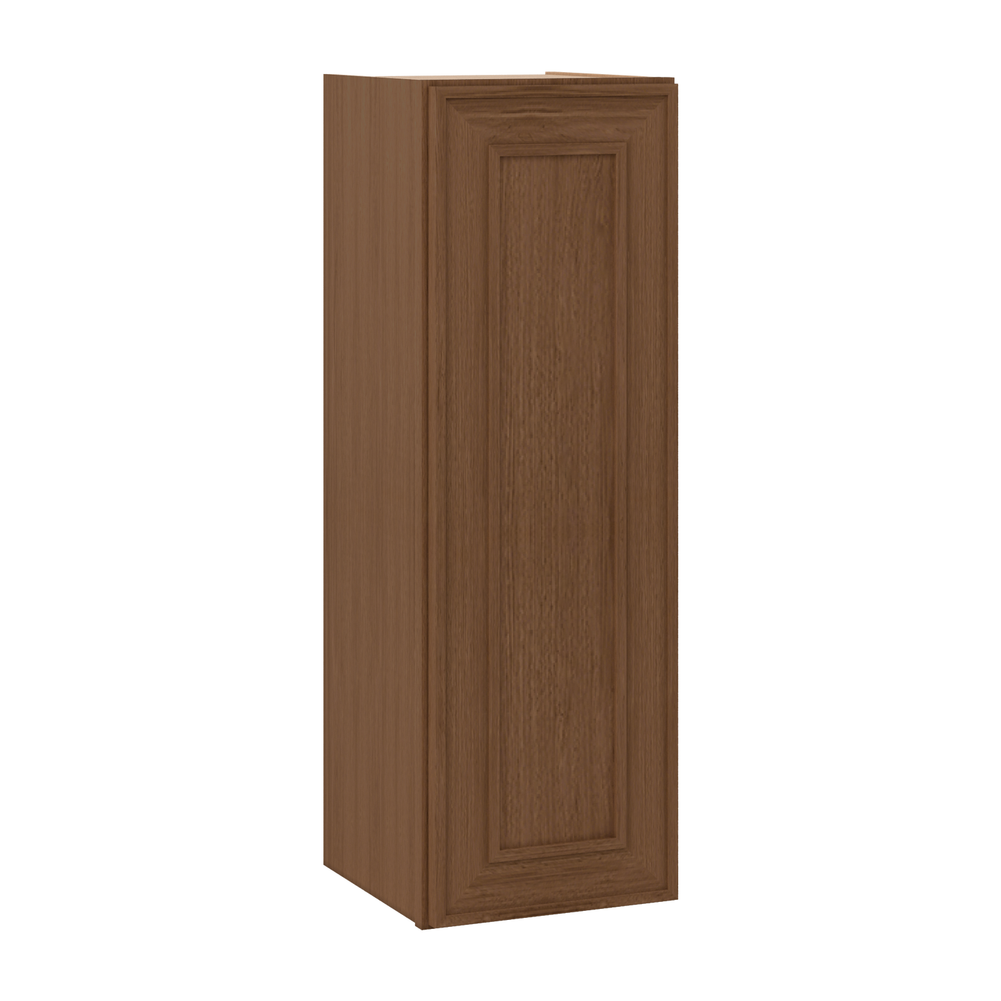 36" Tall Single Door 9", 12", 15", 18" & 21" Mocha Elegant Oak 1-1/4" Overlay Shaker Wall Cabinet