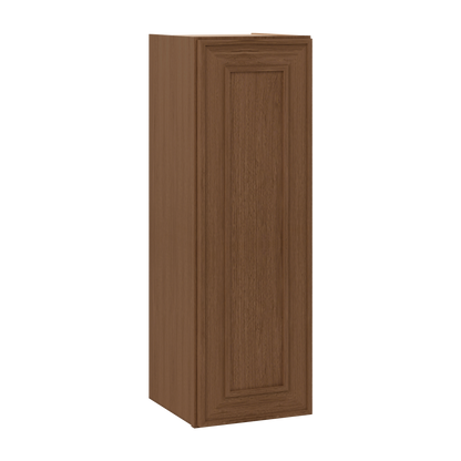 36" Tall Single Door 9", 12", 15", 18" & 21" Mocha Elegant Oak 1-1/4" Overlay Shaker Wall Cabinet