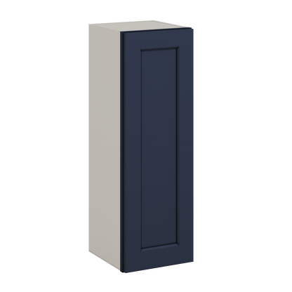 36" Tall NB29 Naval Blue Shaker 1-1/4" Overlay Wall Cabinet - Single Door 9", 12", 15", 18", 21"