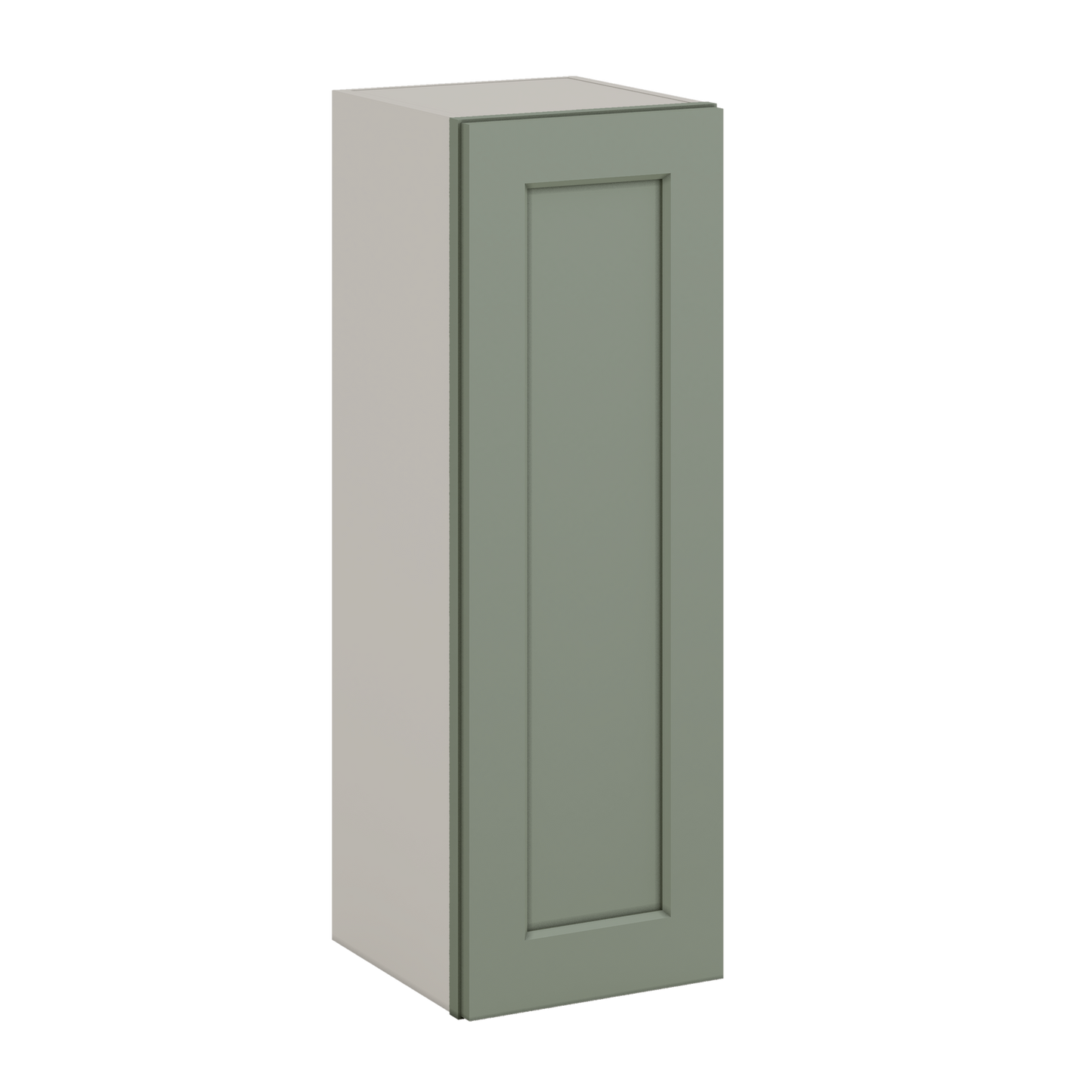 36" Tall Green Shaker 1-1/4" Overlay Wall Cabinet - Single Door 9", 12", 15", 18", 21"
