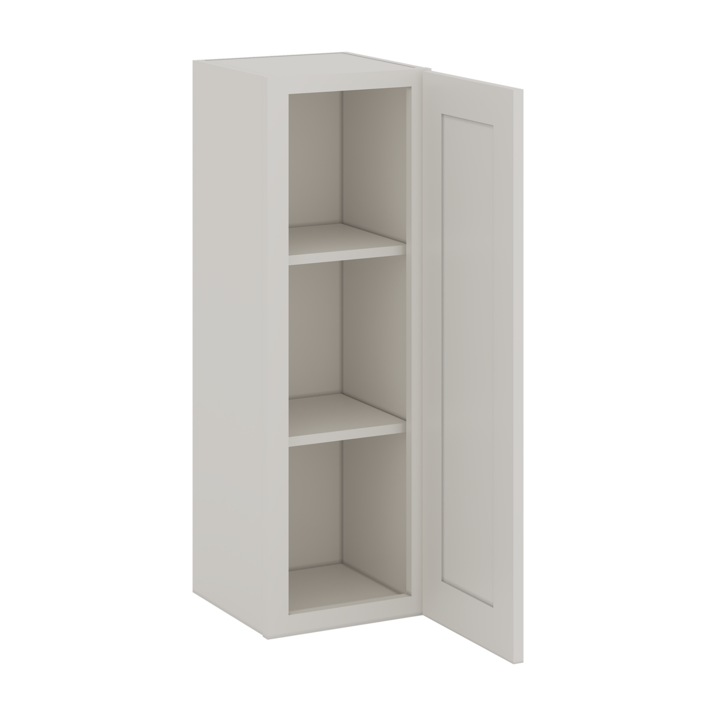 36" Tall ICE White Shaker 1-1/4" Overlay Wall Cabinet - Single Door 9", 12", 15", 18", 21" CWS/CWB