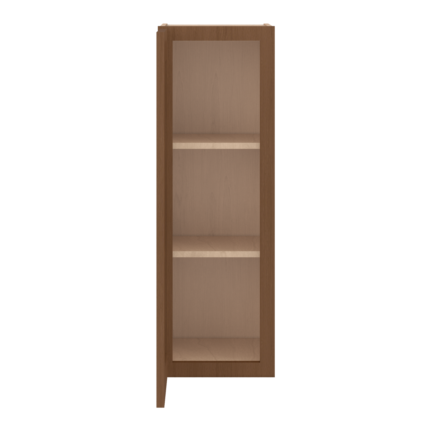 36" Tall Single Door 9", 12", 15", 18" & 21" Elegant Craftsman Mocha Shaker Wall Cabinet