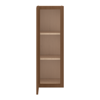 36" Tall Single Door 9", 12", 15", 18" & 21" Elegant Craftsman Mocha Shaker Wall Cabinet