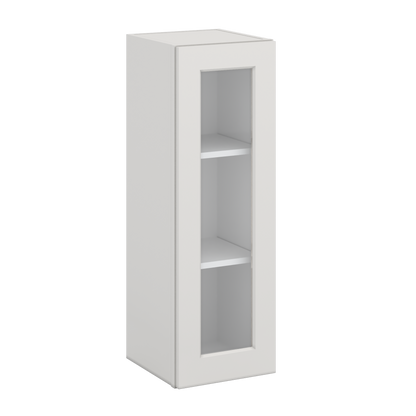 W1236 Wall Cabinet White Shaker Glass Front
