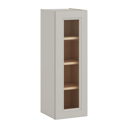 36" Tall 27LGDS Laguna Gray Double Shaker Glass Ready Wall Cabinet - Single Door 9", 12", 15", 18", 21"