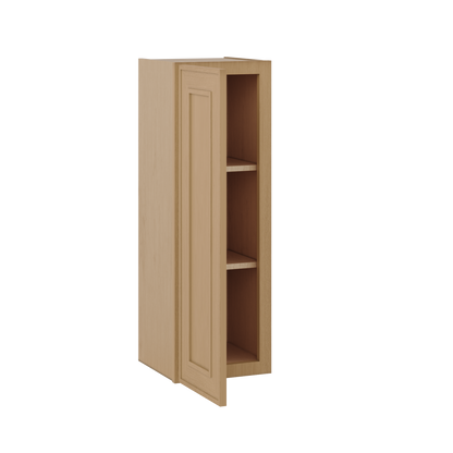 Natural oak elegant craftsman shaker single-door wall 9"–36" rta kitchen cabinet – installed kitchen view