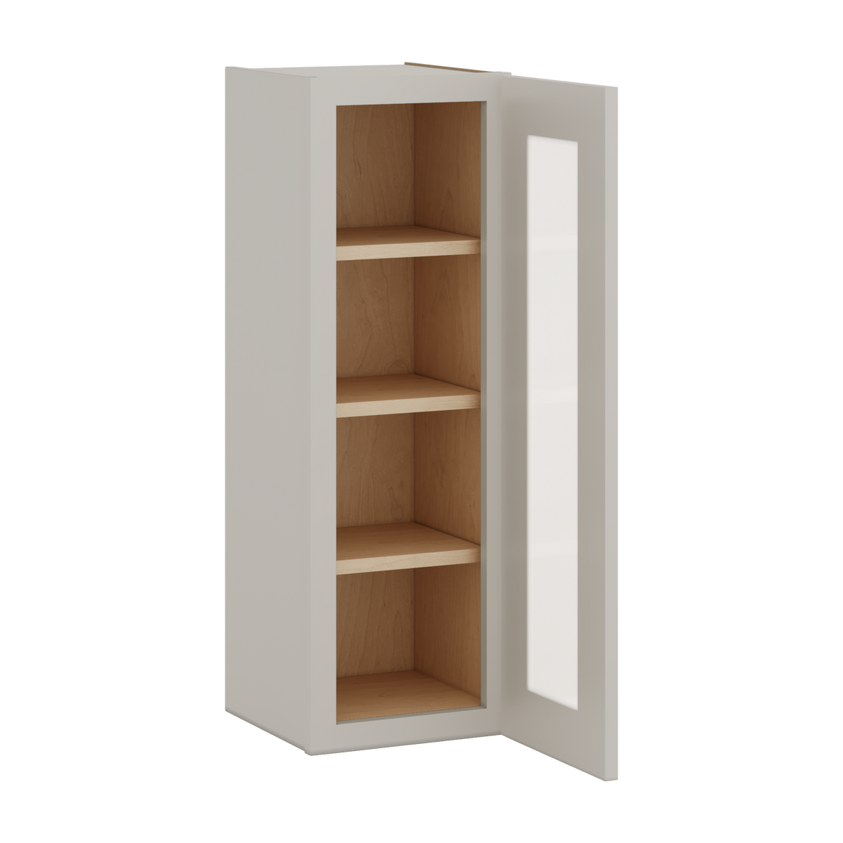 36" Tall 27LGDS Laguna Gray Double Shaker Glass Ready Wall Cabinet - Single Door 9", 12", 15", 18", 21"
