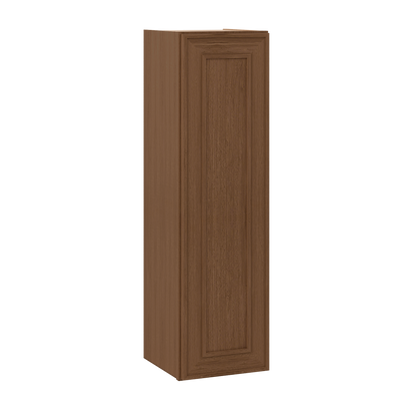 42" Tall Single Door 9", 12", 15", 18" & 21" Elegant Craftsman Mocha Shaker 1-1/4" Overlay Wall Cabinet