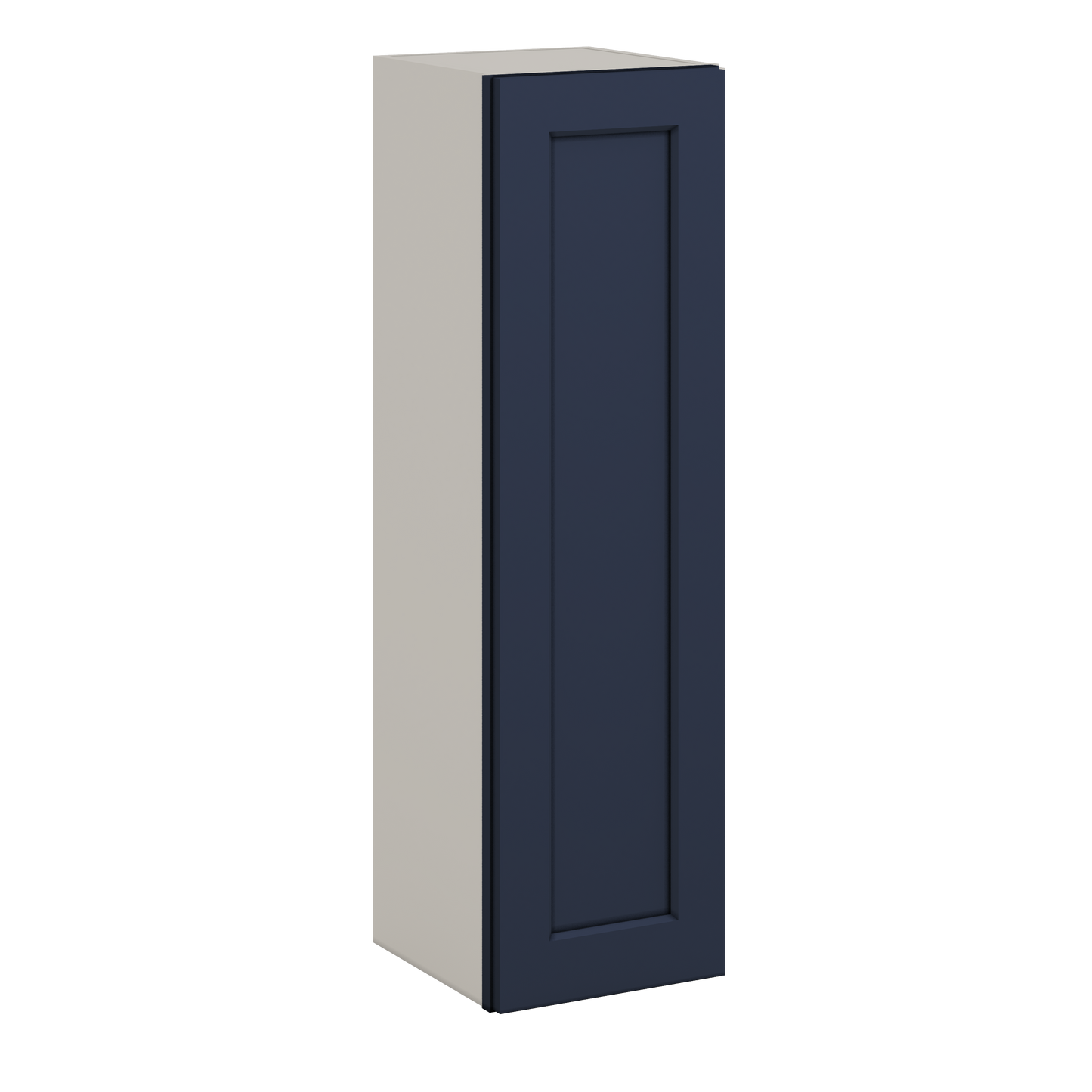 42" Tall NB29 Naval Blue Shaker 1-1/4" Overlay Wall Cabinet - Single Door 9", 12", 15", 18", 21"