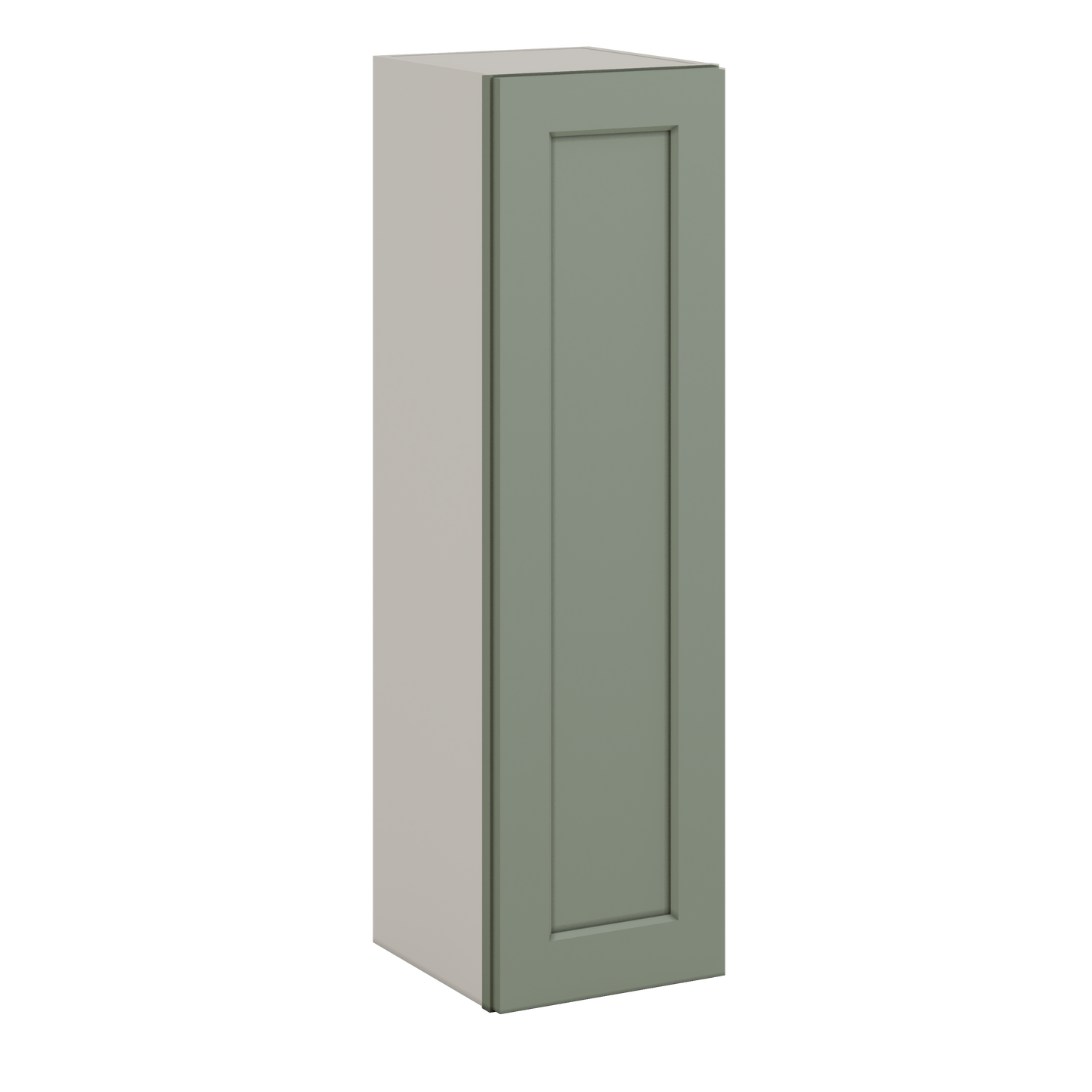 42" Tall Green Shaker 1-1/4" Overlay Wall Cabinet - Single Door 9", 12", 15", 18", 21"