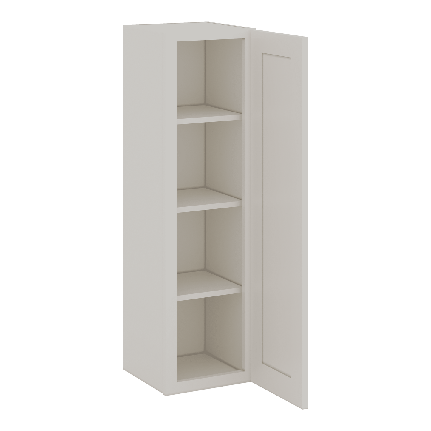 40" Tall 2WS White Shaker 1-1/4" Overlay Wall Cabinet - Single Door 9", 12", 15", 18", 21"