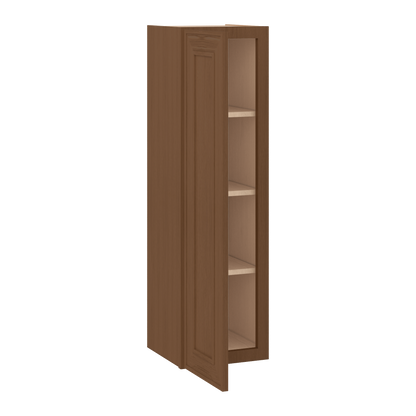 42" Tall Single Door 9", 12", 15", 18" & 21" Elegant Craftsman Mocha Shaker 1-1/4" Overlay Wall Cabinet