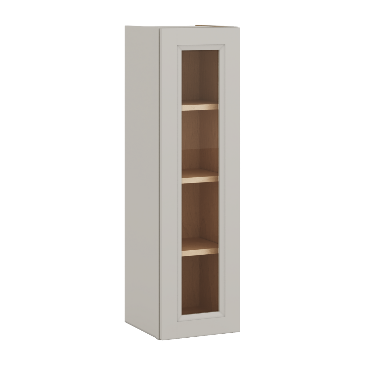 42" Tall 27LGDS Laguna Gray Double Shaker Glass Ready Wall Cabinet - Single Door 9", 12", 15", 18", 21"