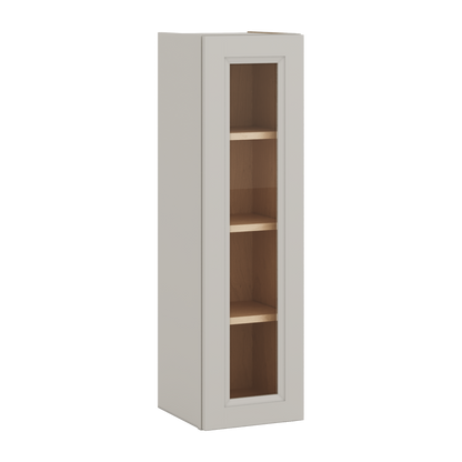 42" Tall 27LGDS Laguna Gray Double Shaker Glass Ready Wall Cabinet - Single Door 9", 12", 15", 18", 21"