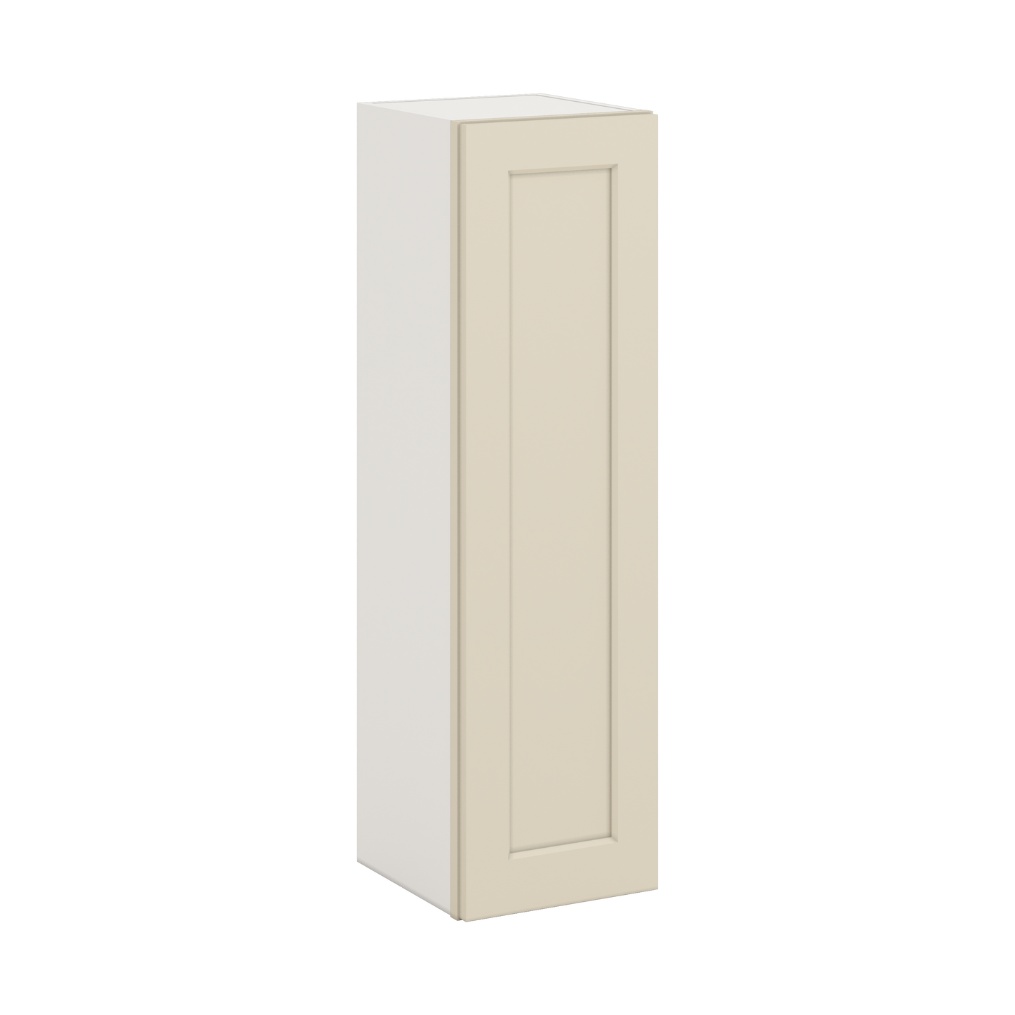 42" Tall Manhattan Cream Shaker 1-1/4" Overlay Wall Cabinet - Single Door 9", 12", 15", 18", 21"