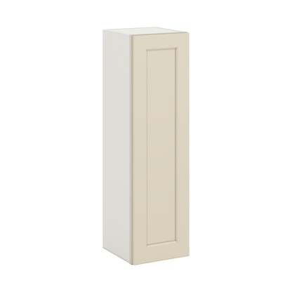 42" Tall Manhattan Cream Shaker 1-1/4" Overlay Wall Cabinet - Single Door 9", 12", 15", 18", 21"
