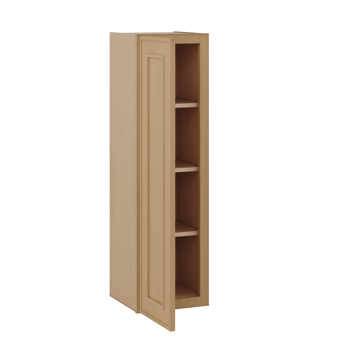 Natural oak elegant craftsman shaker single-door wall 9"–42" rta kitchen cabinet – dimension diagram