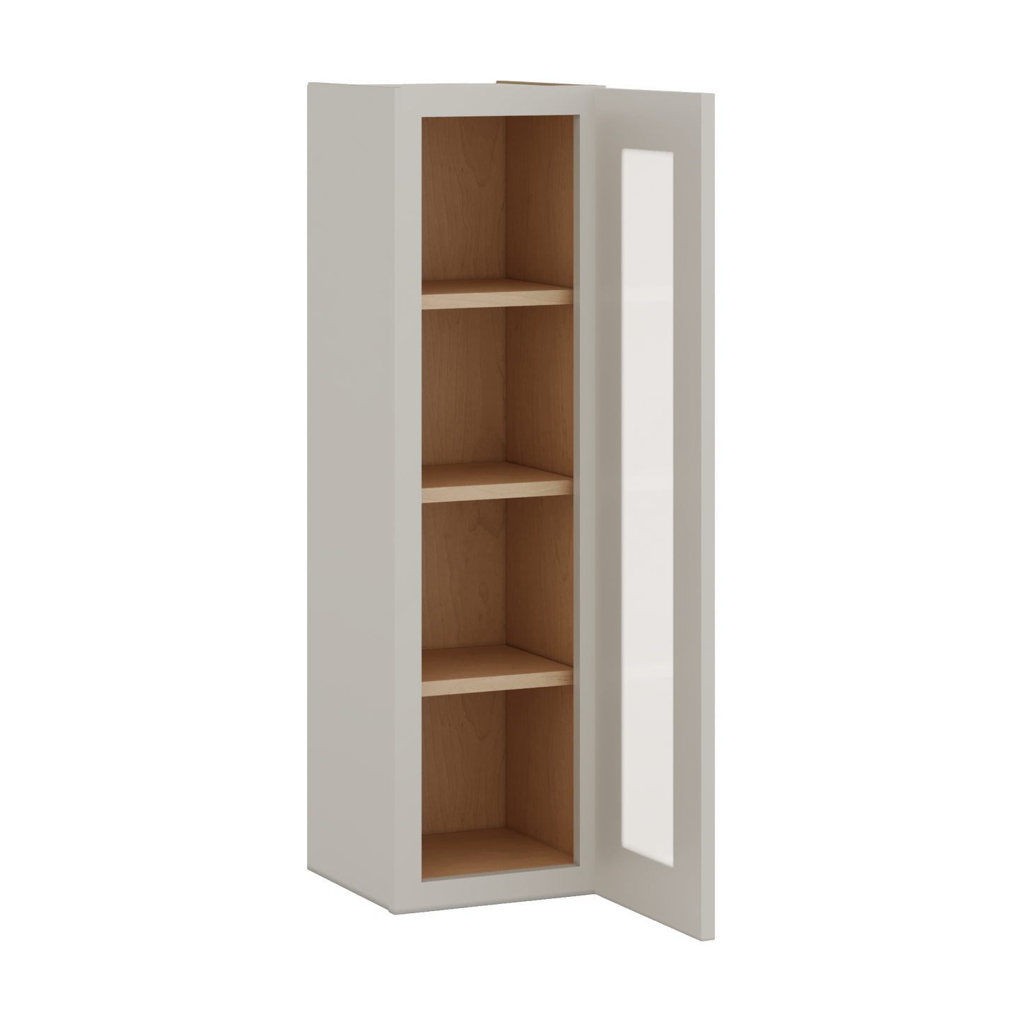 42" Tall 27LGDS Laguna Gray Double Shaker Glass Ready Wall Cabinet - Single Door 9", 12", 15", 18", 21"