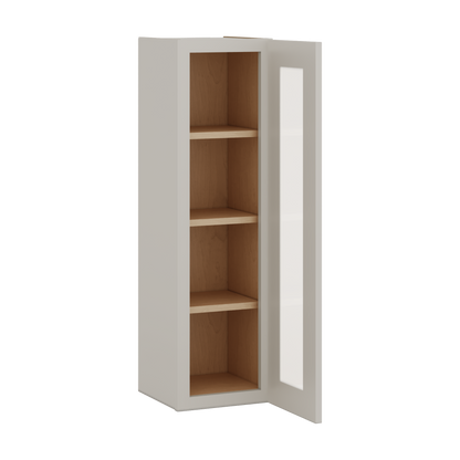42" Tall 27LGDS Laguna Gray Double Shaker Glass Ready Wall Cabinet - Single Door 9", 12", 15", 18", 21"