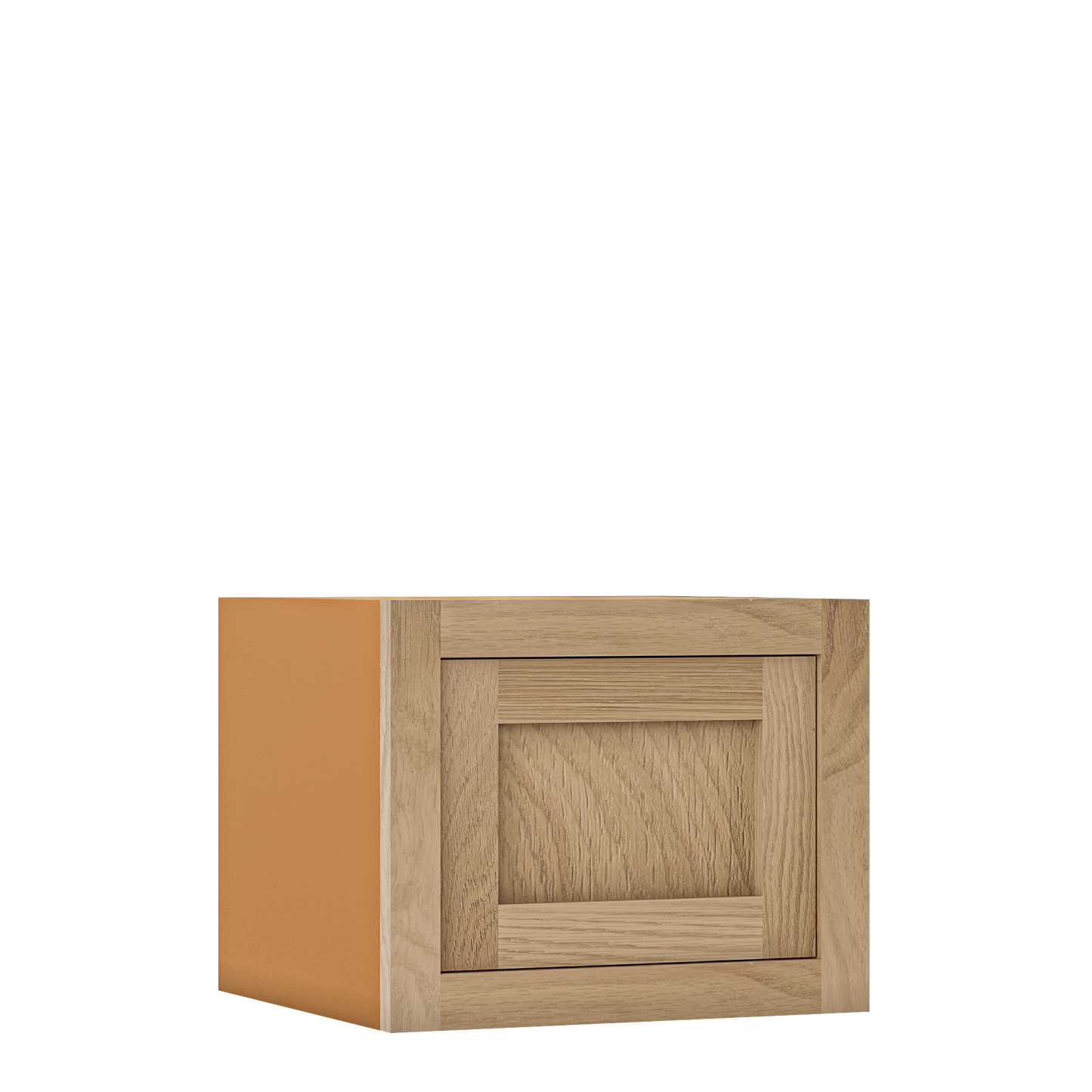 12" Tall Inset Oak Shaker Wall Cabinet - Single Door 9" to 21" Wide - Special Order