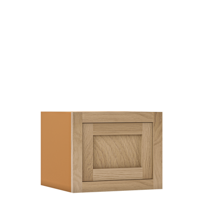 12" Tall Inset Oak Shaker Wall Cabinet - Single Door 9" to 21" Wide - Special Order
