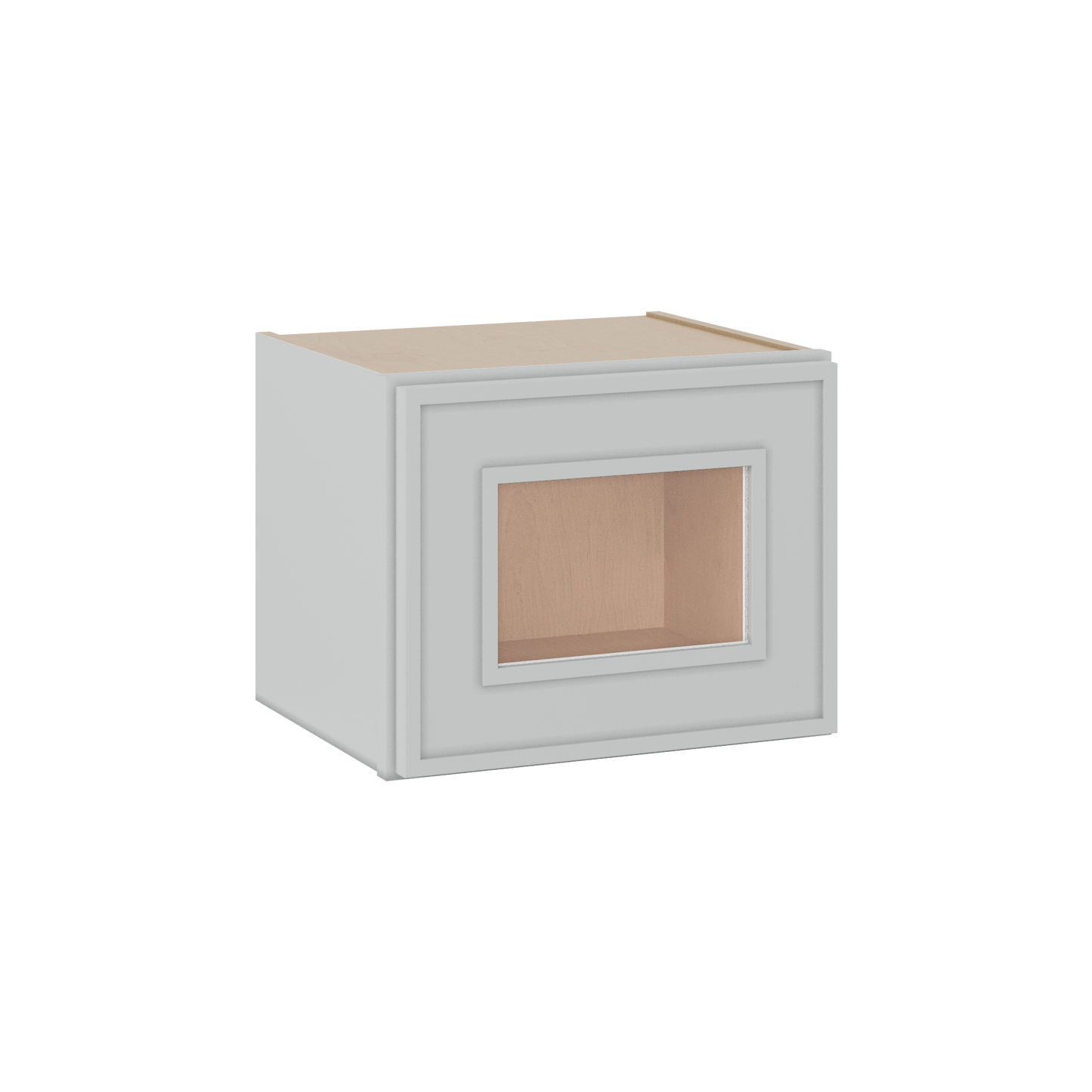 12" Tall 12" Deep Glass Door Stacker | Wall White Elegant Oak Craftsman Shaker 1-1/4" Overlay Wall Cabinet -  12", 15", 18", 21", 24", 27", 30", 33" & 36" Wide