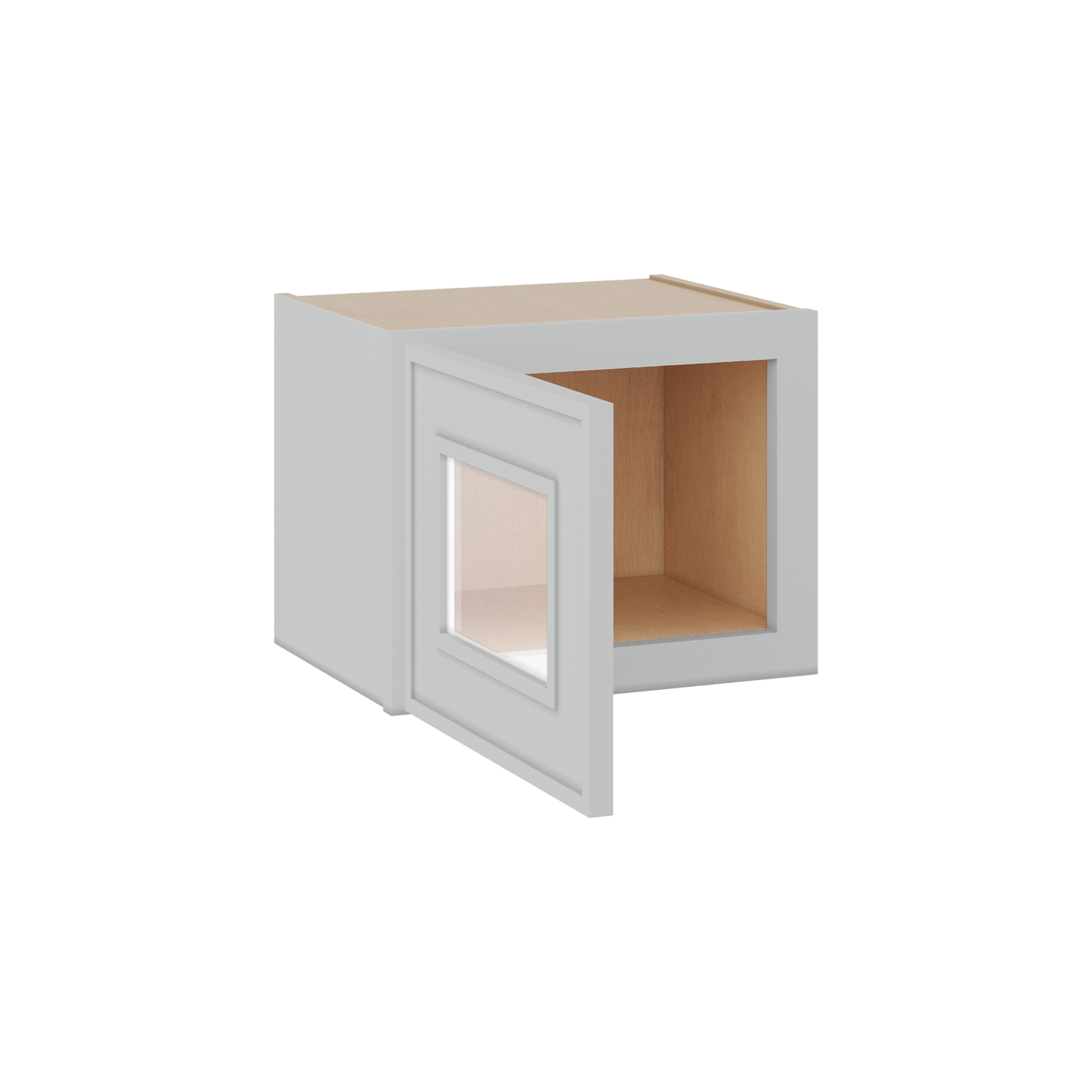 12" Tall 12" Deep Glass Door Stacker | Wall White Elegant Oak Craftsman Shaker 1-1/4" Overlay Wall Cabinet -  12", 15", 18", 21", 24", 27", 30", 33" & 36" Wide