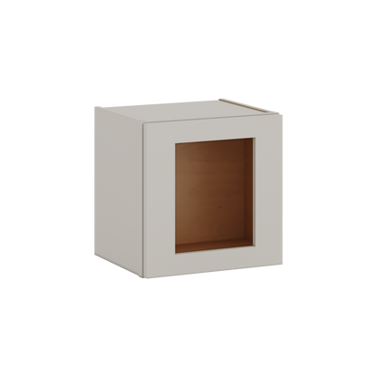 15" Tall 27LGDS Laguna Gray Double Shaker Stackable Glass Ready Wall Cabinet - Single Door 9", 12", 15", 18" & 21" Wide