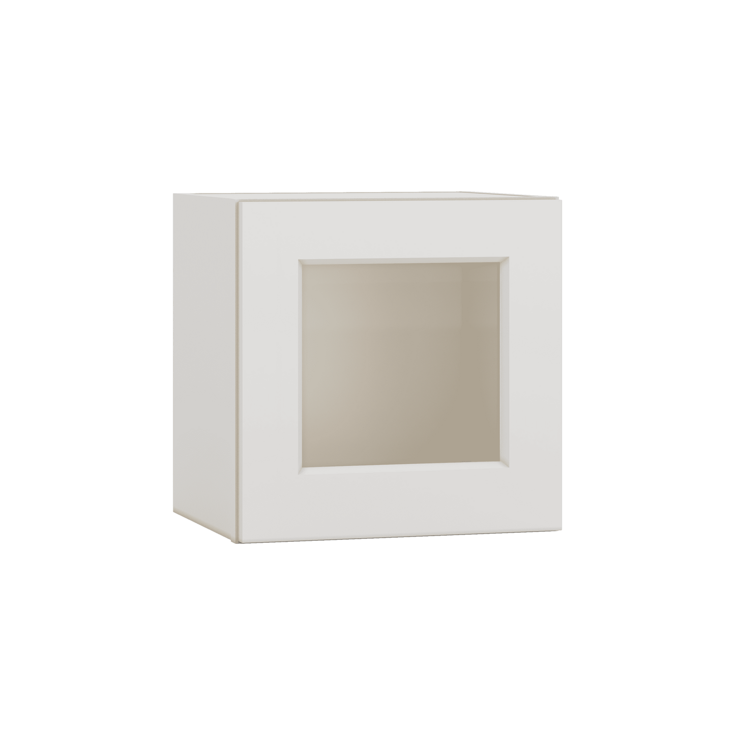 15" Tall 2WS White Shaker Stackable Glass Ready Wall Cabinet - Single Door 9", 12", 15", 18" & 21" Wide