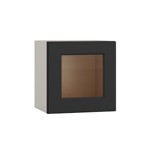 15" Tall Huntington Cinder Double Shaker Stackable Glass Ready Wall Cabinet - Single Door 9", 12", 15", 18" & 21" Wide