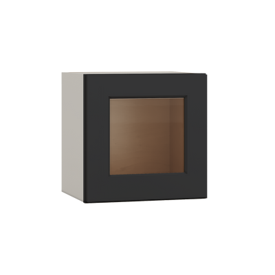 15" Tall Huntington Cinder Double Shaker Stackable Glass Ready Wall Cabinet - Single Door 9", 12", 15", 18" & 21" Wide