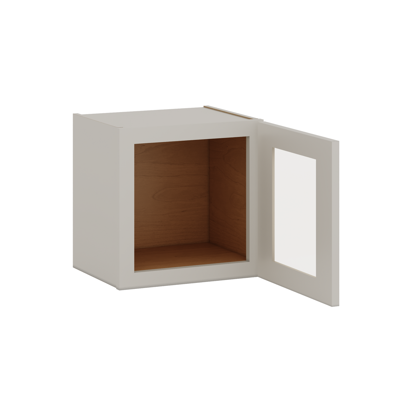 15" Tall 27LGDS Laguna Gray Double Shaker Stackable Glass Ready Wall Cabinet - Single Door 9", 12", 15", 18" & 21" Wide