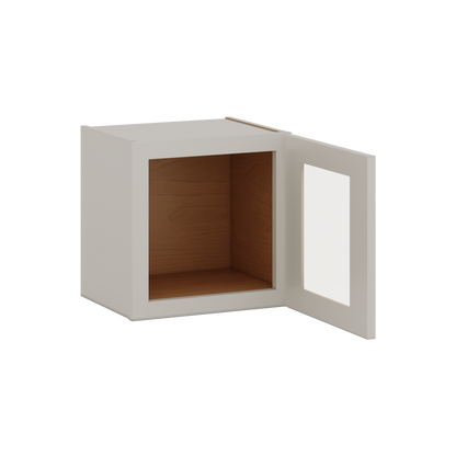 15" Tall 27LGDS Laguna Gray Double Shaker Stackable Glass Ready Wall Cabinet - Single Door 9", 12", 15", 18" & 21" Wide