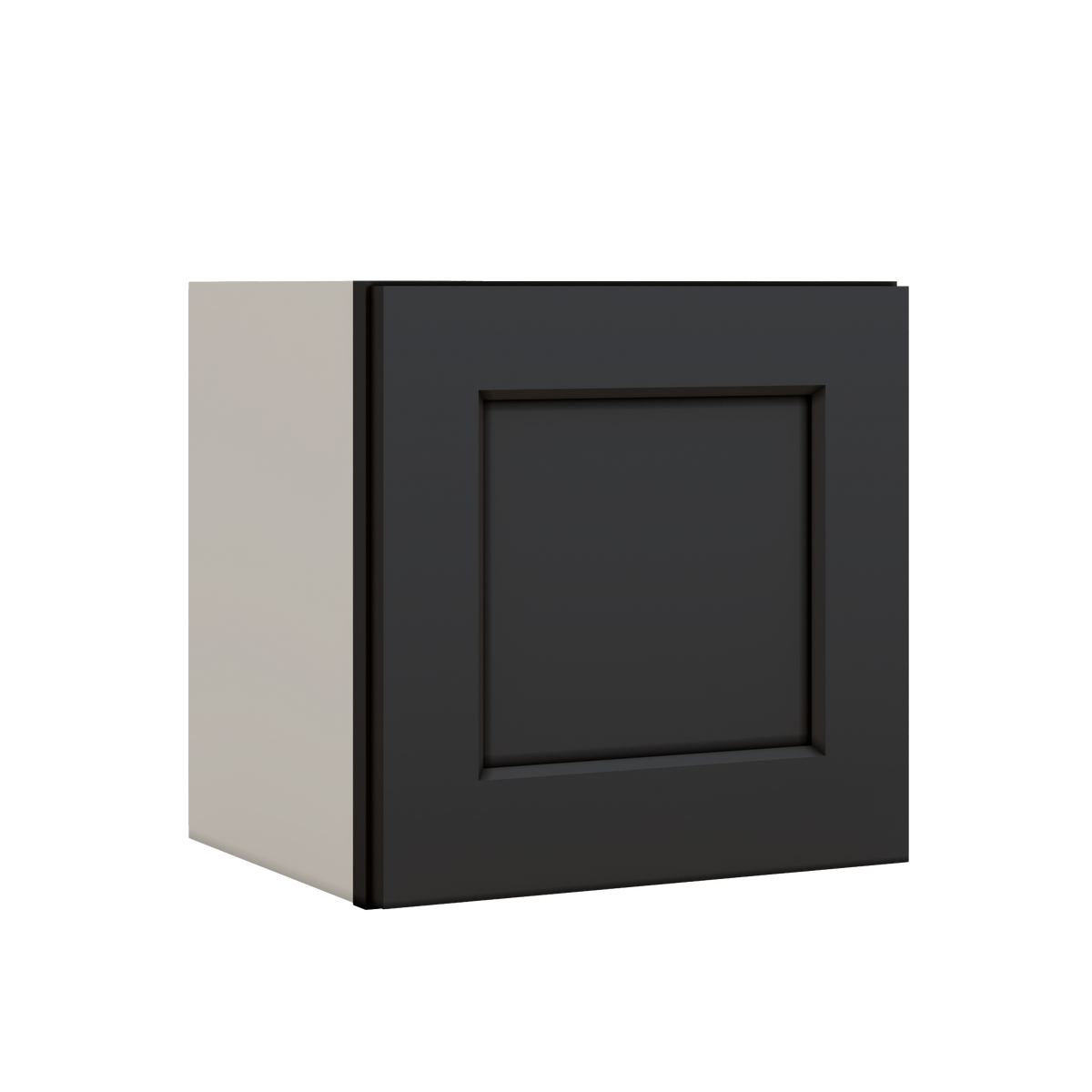 15" Tall 15HNS Hermosa Noir Black Shaker Stackable Wall Cabinet - Single Door 9", 12", 15", 18" & 21" Wide