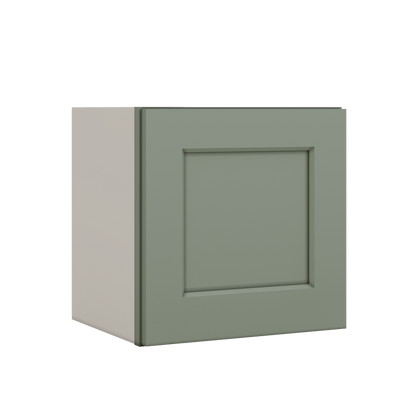 Stackable Wall Cabinet - Single Door 9", 12", 15", 18" & 21" Wide Green Shaker
