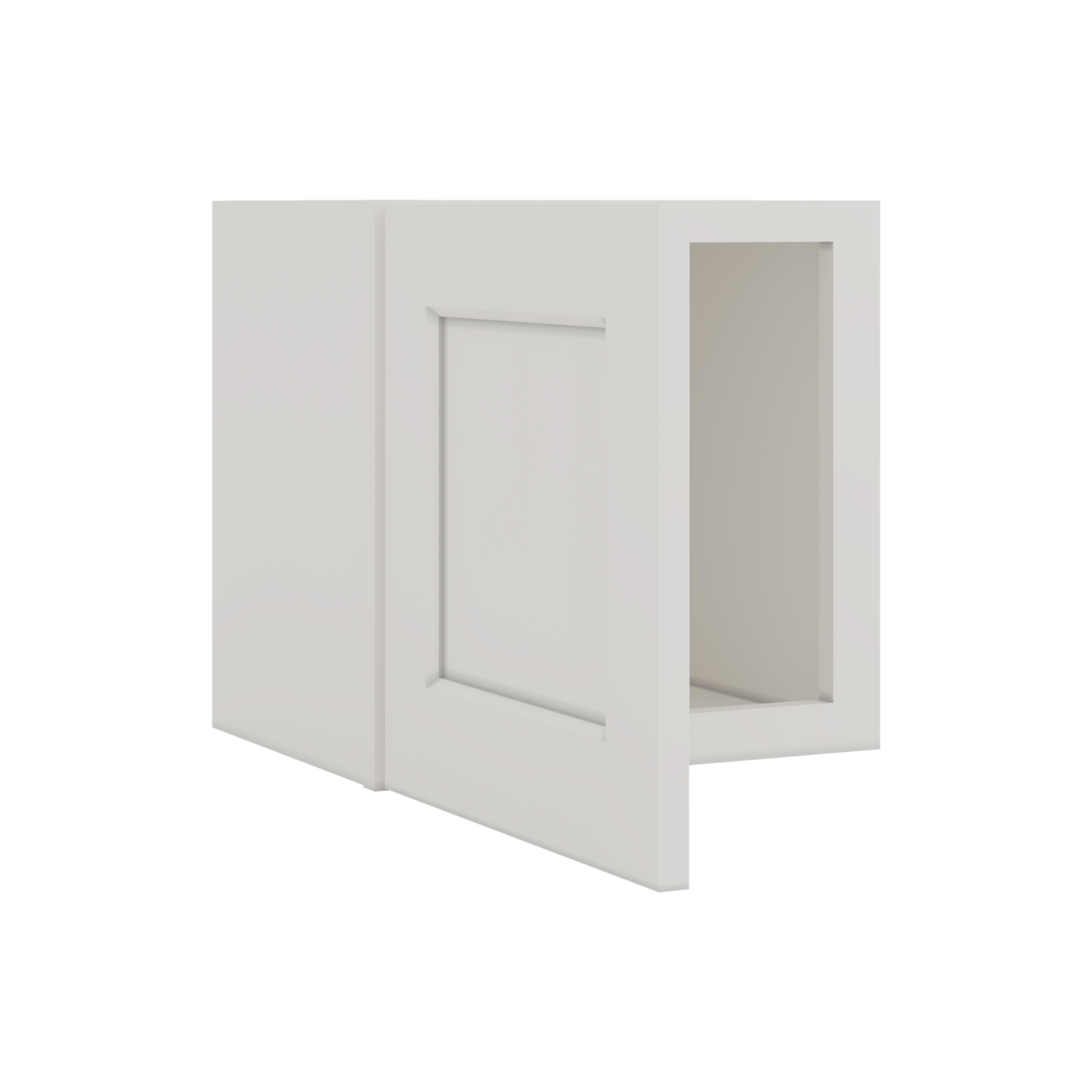 15" Tall 2WS White Shaker Stackable Wall Cabinet - Single Door 9", 12", 15", 18" & 21" Wide