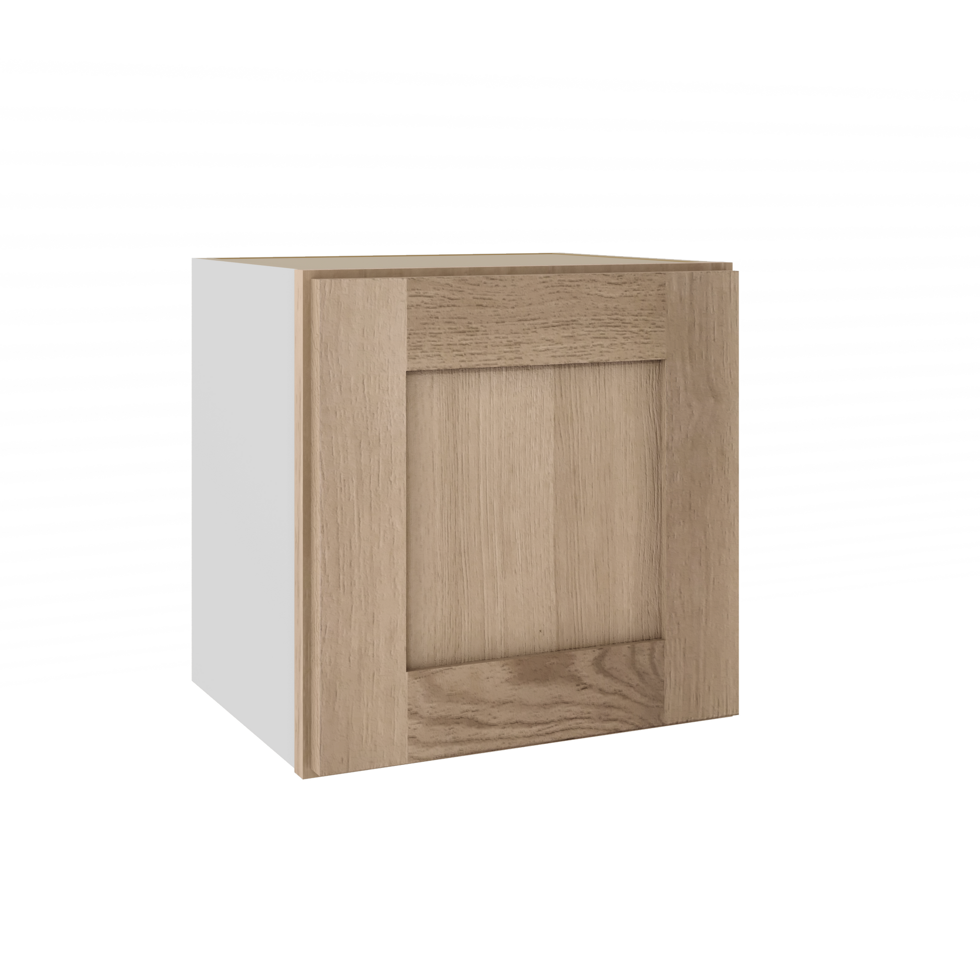 Natural white oak shaker stacker wall cabinet 12"–15" RTA kitchen cabinet – installed kitchen view
